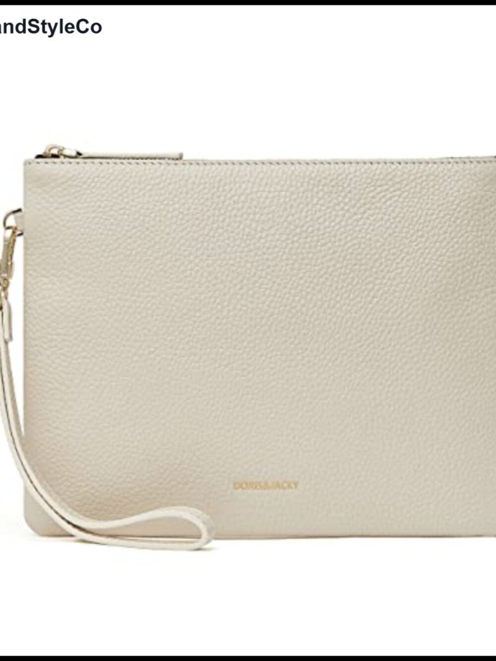 Full Grain Cowhide Pebble Leather Wristlet Clutch with RFID Blocking